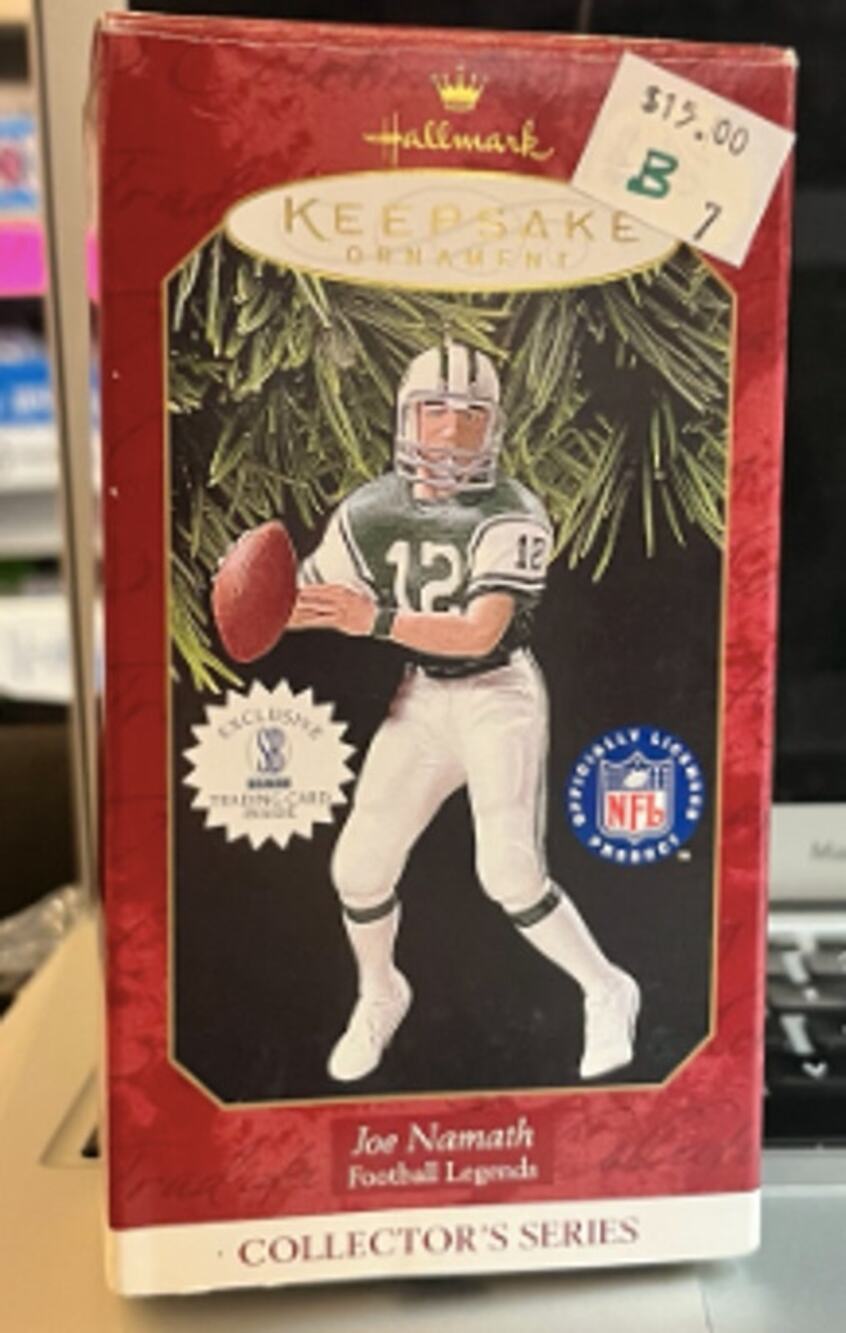1997 Hallmark Keepsake Joe Namath Football Legends #3 Jets Ornament Box